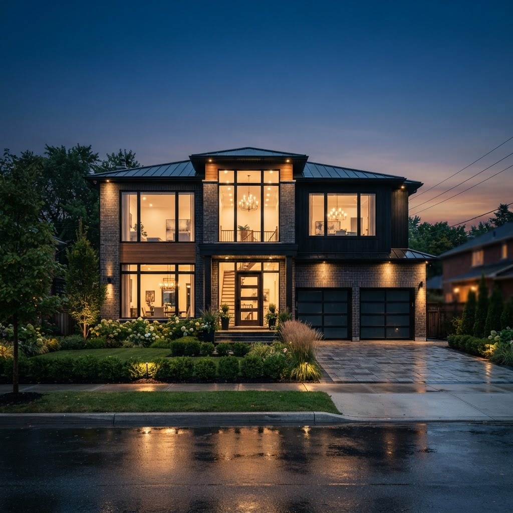 Premium home in Durham Region at dusk